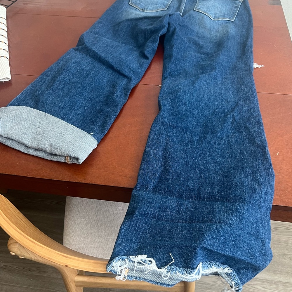 High Rise Blue Distressed Jeans - Picture 3 of 7